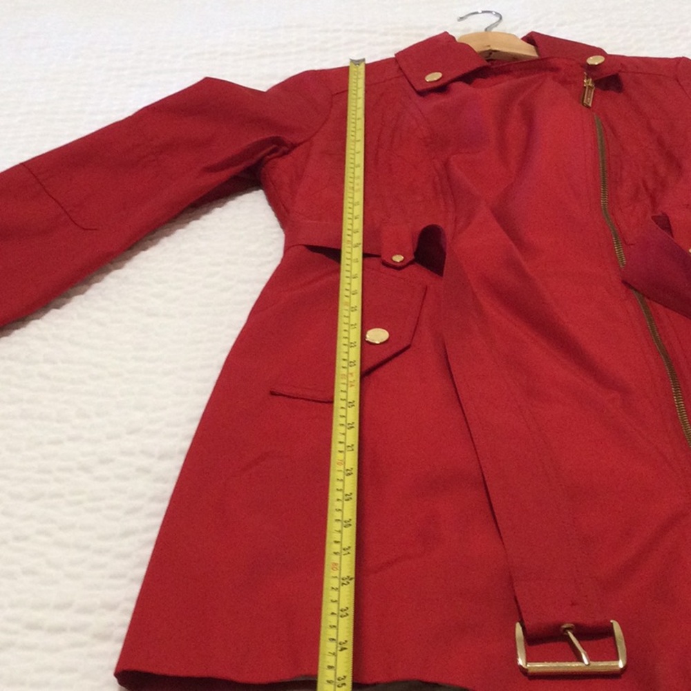 EUC Michael Kors Small Red/Gold Women's Trench Coat - Picture 3 of 12